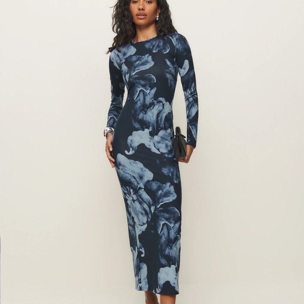 Reformation Tommie Dress in Midnight Rose